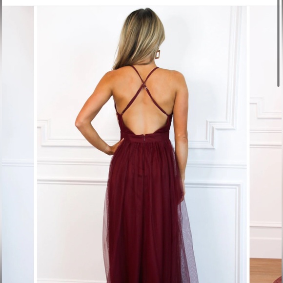Forever Love Maxi Dress: Burgundy - Picture 3 of 4